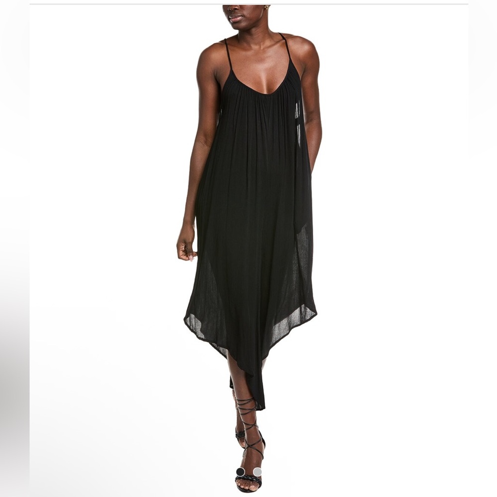 Elan size XL Black Asymmetric Slip Dress - perfect Beach Coverup